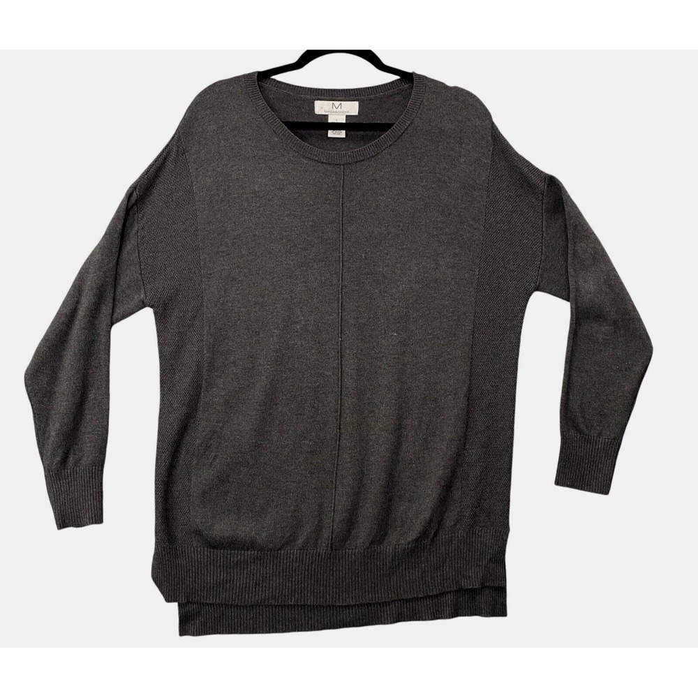 MAGASCHONI Men Cashmere Blend Crew Neck Pullover Sweater Sz L Gray Casual 42-14